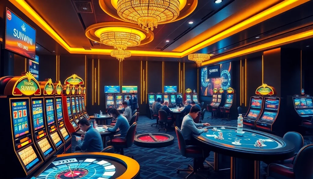 Experience the exciting gaming world at trang chủ sunwin with vibrant slots and poker tables.