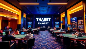 THABET's modern online casino experience showcasing live games and sports betting excitement.