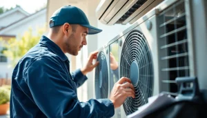 HVAC technician repairing an air conditioning unit emphasizing ac repair phoenix az services efficiently.