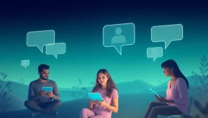 Engaging scene illustrating sex AI technology fostering sexual wellness and education.
