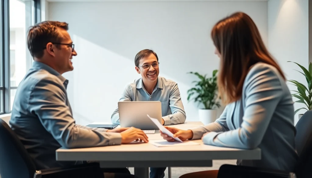 SMSF accountant advising a client in a professional office.
