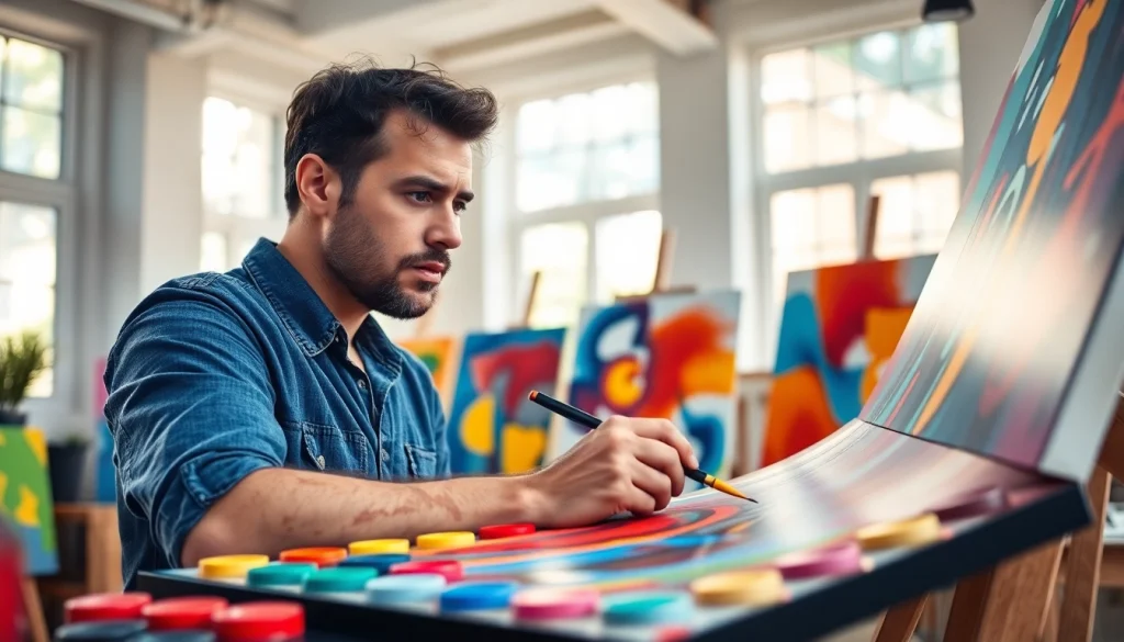 Engage with https://acrylicpedia.com and discover a vibrant artist creating acrylic art.