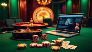 Experience thrilling gambling at https://top10nhacai.gg/ with exciting casino tables featuring vibrant poker chips and sleek online interfaces.