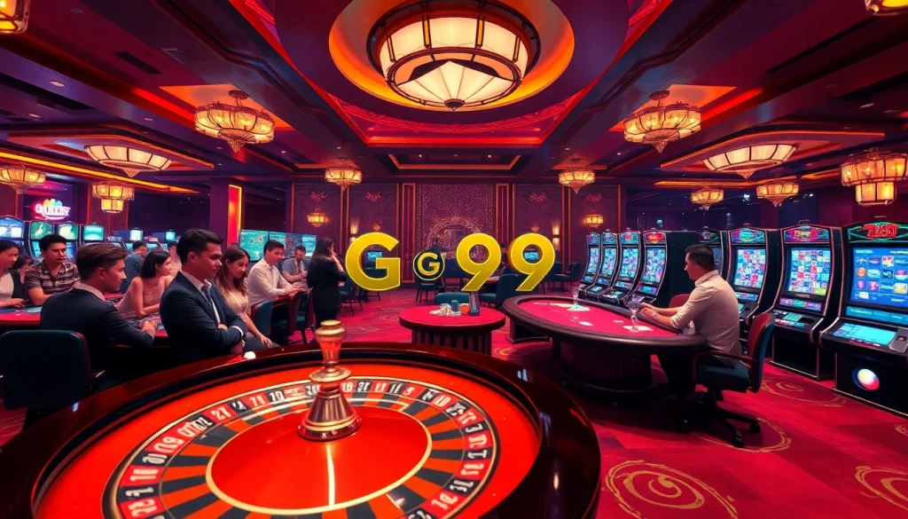 Experience the excitement of gambling at Trang chủ Go99 with vibrant casino tables and engaging games.