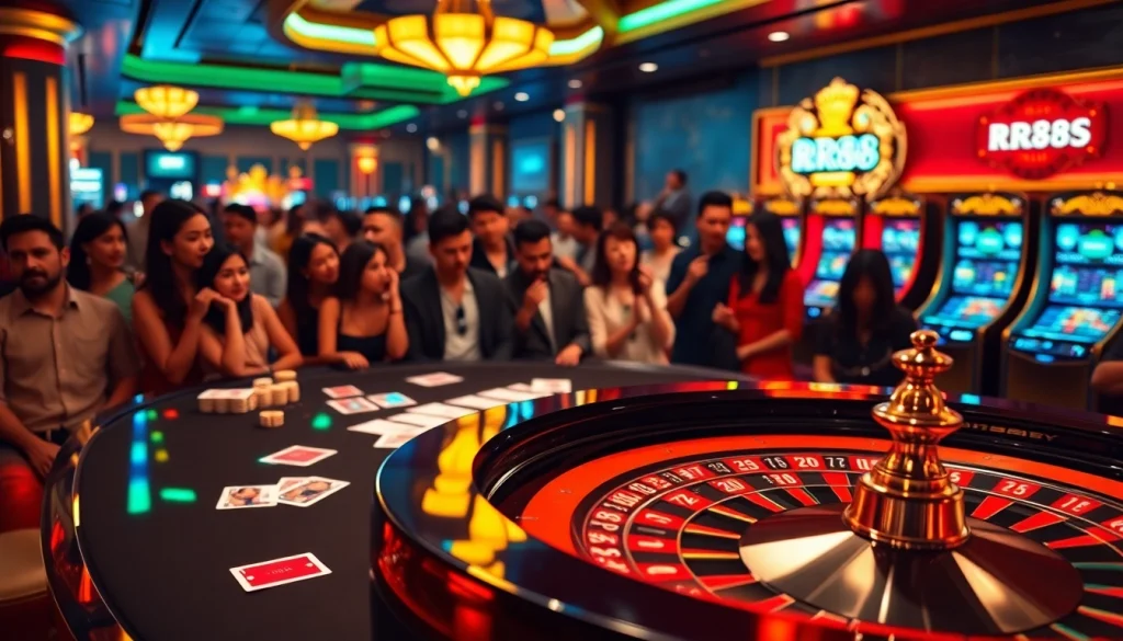 Experience the excitement of RR88 Đăng Nhập with vibrant casino tables and thrilling games.