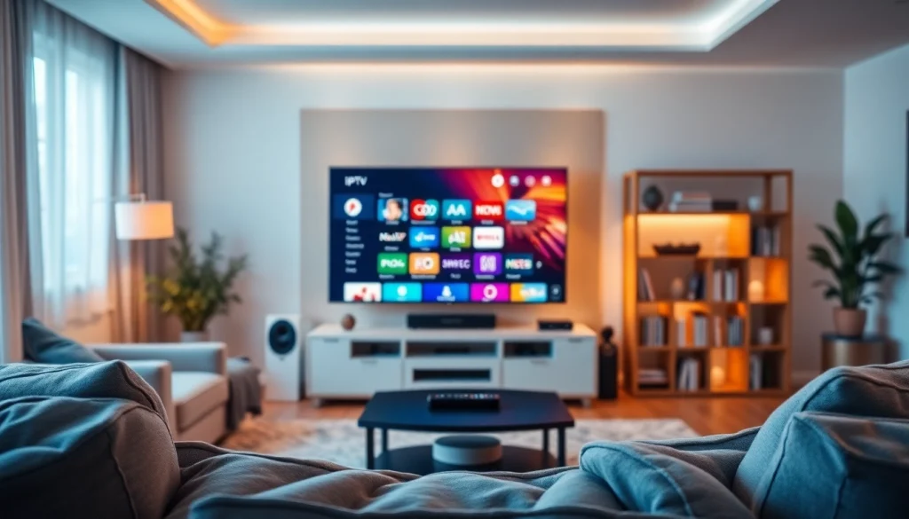 Experience IPTV streaming revolution with https://bosstv.ca in a cozy living room setting.