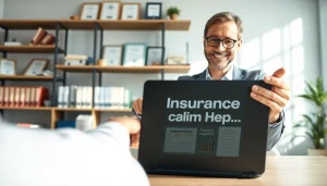 Engaging professional providing Insurance Claims Help to a client in a modern office setting.