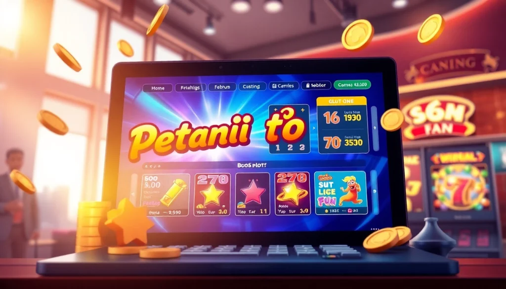Mempromosikan petanitoto dengan antarmuka permainan slot yang berwarna-warni dan menarik.