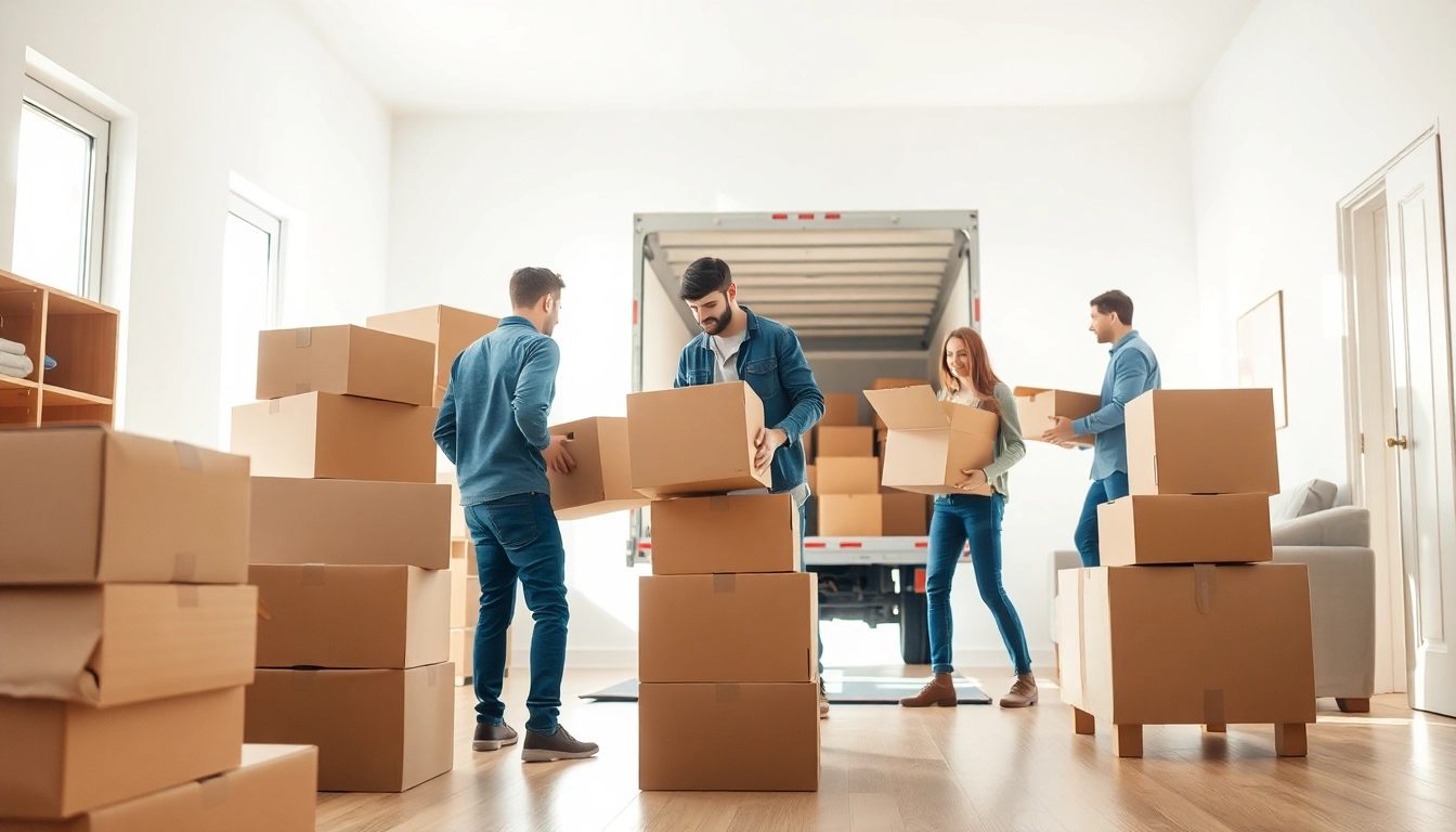 Team of professional movers in action, representing a trusted moving company Canada at work.