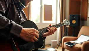 Learn guitar techniques with https://guitarlessons.co.uk in a comfortable home studio setting.