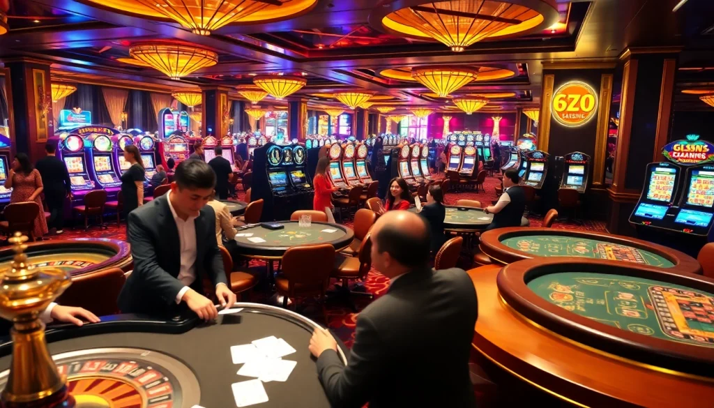Players engage in thrilling games at https://gg88.ing/, showcasing vibrant casino tables and excitement.