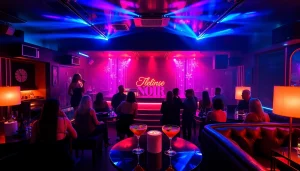 Club sxm's vibrant nightlife at Club Noir with dancers, cocktails, and luxury seating.