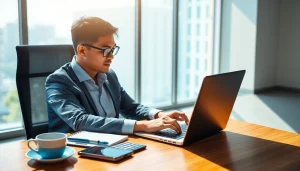 BOX138 digital transaction success illustration with modern desk setup