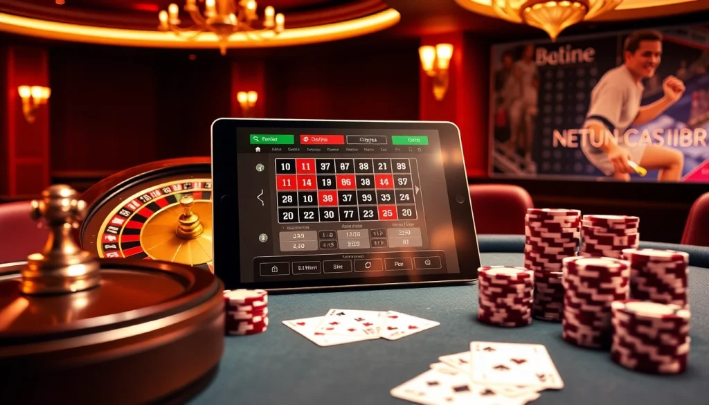 Experience the excitement of online gambling with UU88's vibrant poker table and roulette wheel.