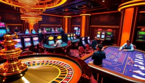 Exciting casino action at XX 88 featuring roulette, poker, and slot machines.