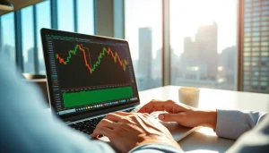 Explore the hotforex mt4 platform as a trader analyzes data on a sleek laptop.