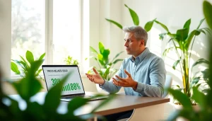 A wellness coach discussing strategies to enhance healthspan in a bright office environment.