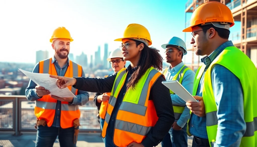 Showcasing the vibrant construction association denver community with professionals collaborating on-site.