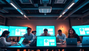 快连VPN interface in a modern office setting, showcasing innovative connectivity solutions.