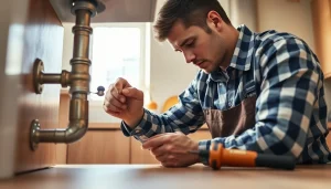 Fixing plumbing issues with https://speedyservicestoday.com.au in a well-lit kitchen.