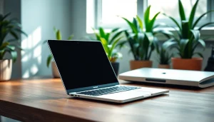 Trabajando en el MacBook Air M2 en un ambiente acogedor con luz natural.