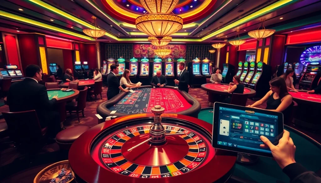 Experience the thrill of gameplay at https://rr888.in.net/ with vibrant casino tables, slot machines, and enthusiastic gamblers.
