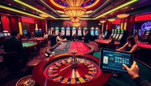 Experience the thrill of gameplay at https://rr888.in.net/ with vibrant casino tables, slot machines, and enthusiastic gamblers.
