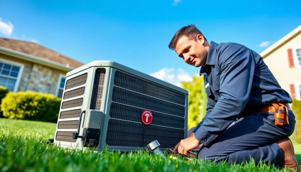 HVAC repair Mt Kisco technician inspecting an air conditioning unit meticulously.
