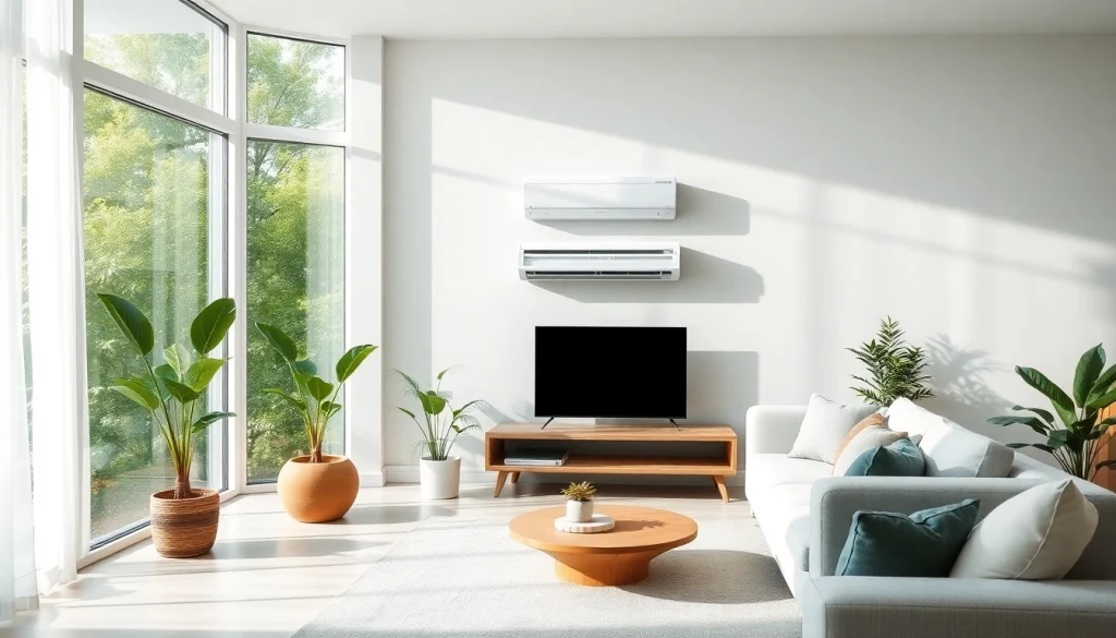 Refreshing home cooling solutions enhancing comfort in a bright living space.