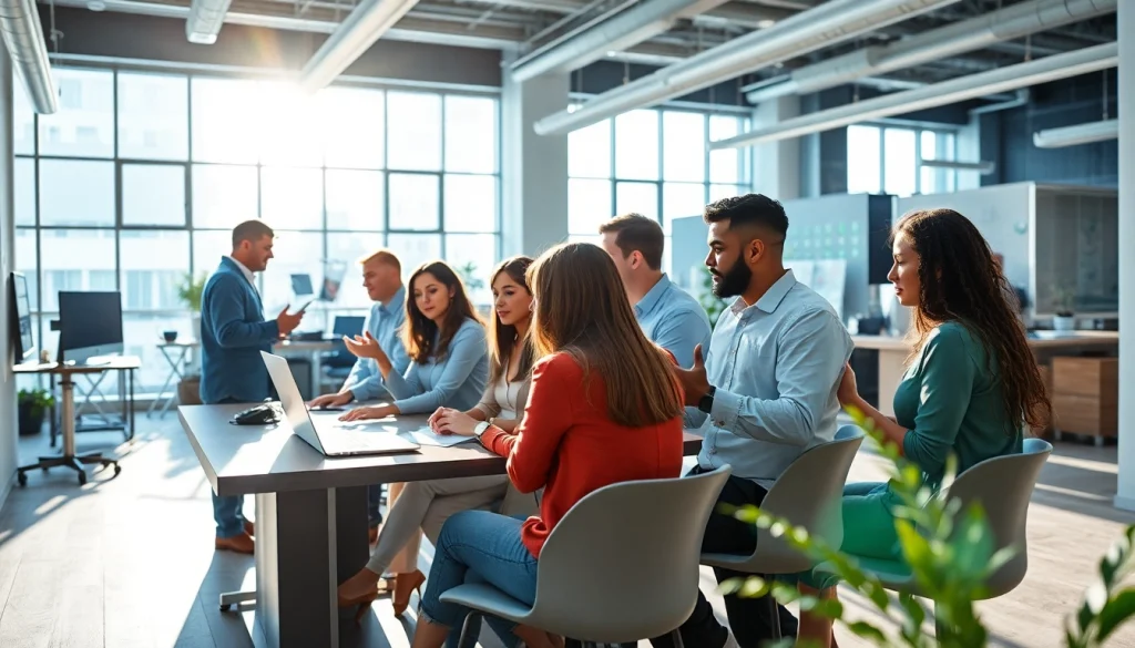 Team collaboration at 1cplatform showcasing a modern workspace and technology solutions.