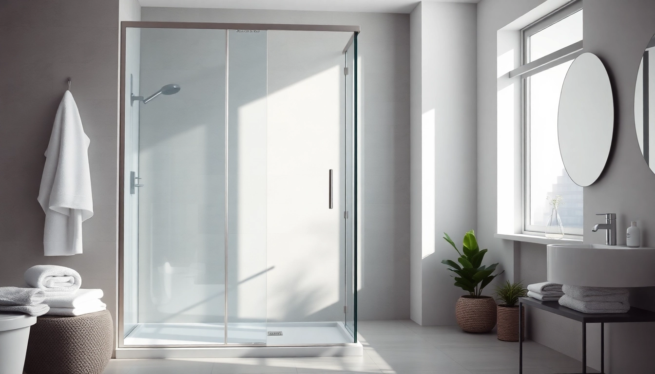 Duschkabine 90x90 in einem modernen Badezimmer mit eleganten Details und natürlichem Licht.