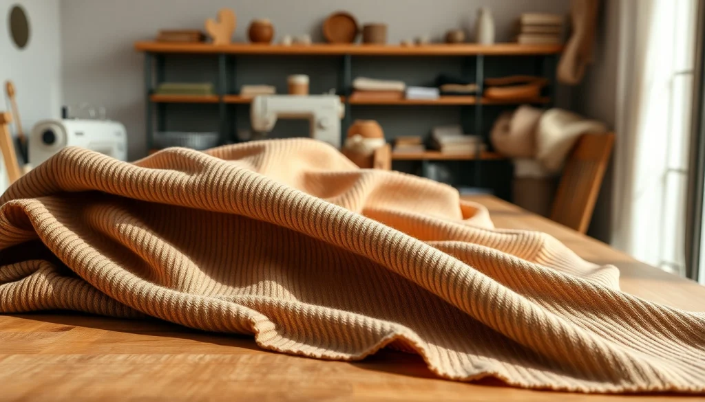 Ribcord katoen stof met unieke textuur, perfect voor creatieve projecten.