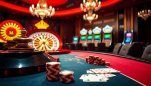 Exciting poker action at 98win98, featuring high-quality chips and cards during gameplay.