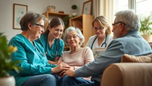 Engaging senior caregivers austin tx providing compassionate assistance in a warm home setting.