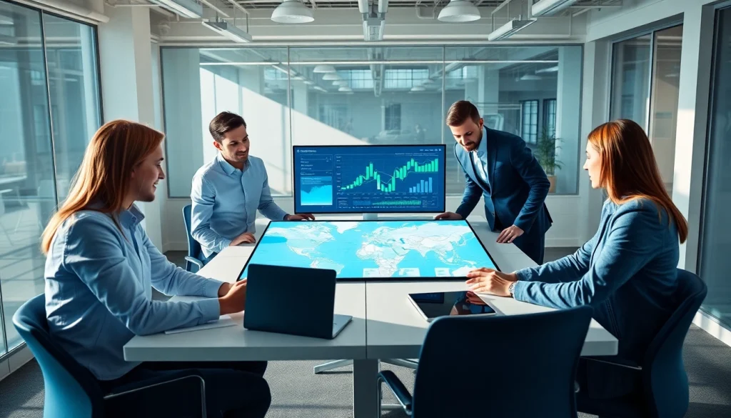 Besprechung in einer modernen Arbeitsumgebung mit einem Team der GEO Agentur.