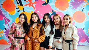 Showcase the vibrant personalities of the blackpink members in a dynamic studio setting.