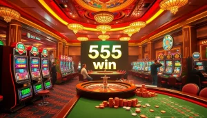 Experience the excitement of a 555 win at a luxurious casino with dynamic gaming layouts.