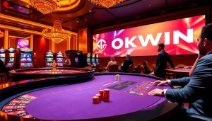 Experience the thrill of high-stakes gambling at OKWIN's luxurious casino.