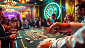 Players enjoying an exciting game at the i9bet casino table under glamorous lighting.