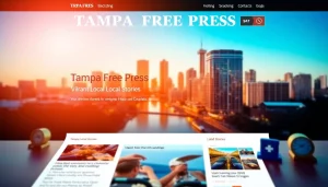 Engaging visuals highlighting Tampa Free Press headlines and local stories.