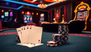 Experience the thrill of winning at hay.win's luxurious casino scene featuring poker chips and roulette wheels.