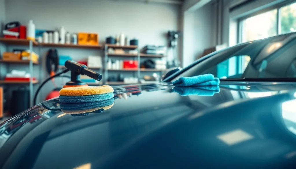 Expert car detailing Chattanooga showcased with professional tools and a sparkling vehicle.