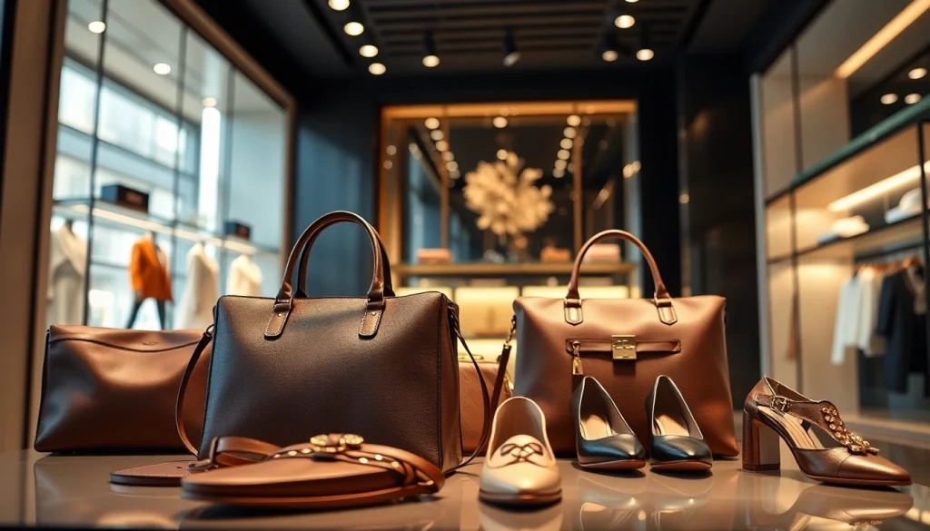 레플리카사이트의 고급스러운 명품 제품들이 진열된 쇼핑 공간을 보여줍니다.