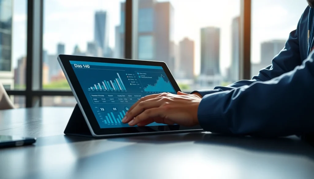 Analyze data on das 140 with a professional environmental scientist using a digital tablet.