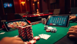 Place your bets with sbobet link alternatif in an exciting casino setting featuring poker and roulette.