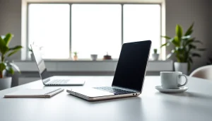 Samsung Galaxy S8 featured in a modern workspace with sleek design and natural lighting.