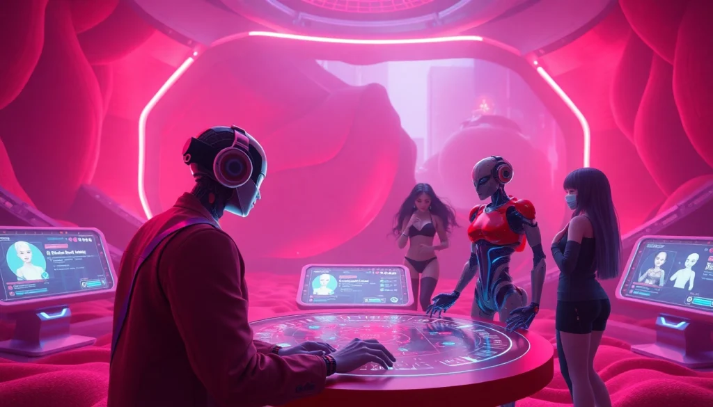 Engaging NSFW AI interaction in a vibrant digital environment with playful characters.