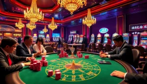 Players at a J88 casino poker table strategizing for high stakes.