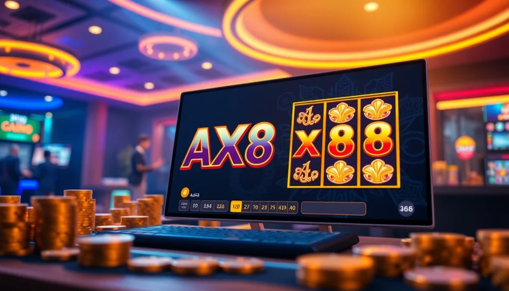 Giao diện trò chơi hấp dẫn của AX88 Slot với hình ảnh sống động và các yếu tố tương tác.