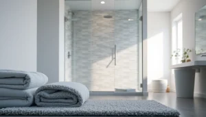 Explore modern shower doors UK showcased in an elegant bathroom setting.